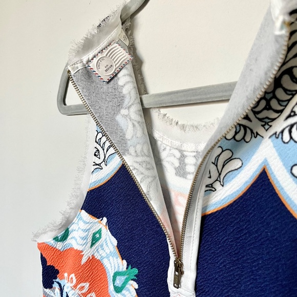 Anthropologie Postmark Anzere Mosaic Print Raw Edge Boho Tank Top Size M - Picture 5 of 9